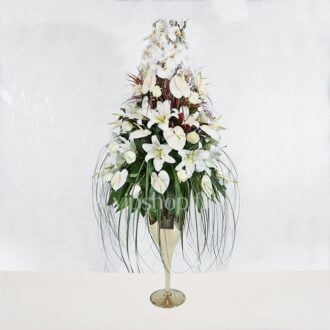 تاج گل تسلیت با گل ارکیده